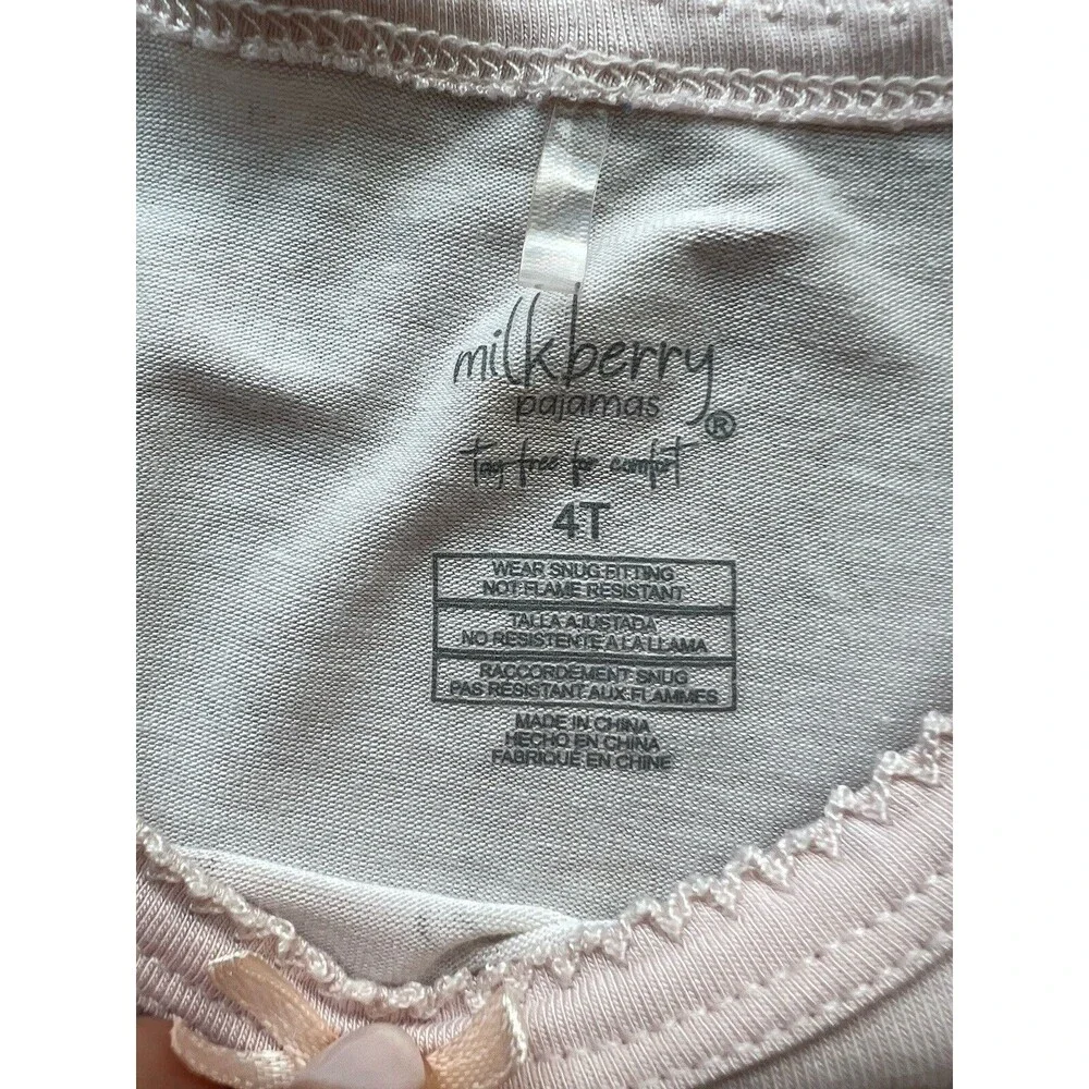 $45 MILKBERRY Pajamas Boutique Designer Bamboo 2 Piece Pjs Set Girls Easter 4T